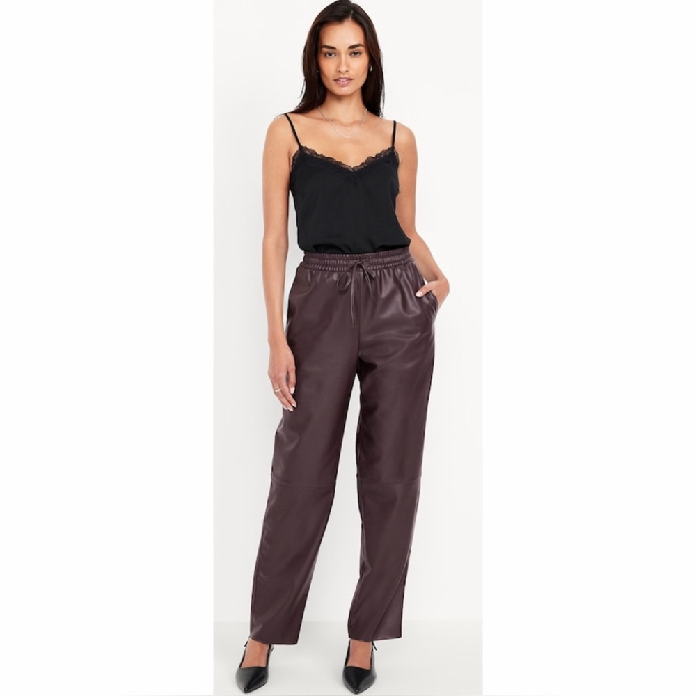 Old Navy Hi-Waist Billie Faux Leather Ankle Pants - L - NWT!